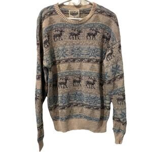 Alps Merrimac Valley New England Crewneck Sweater Medium Reindeer-Vintage
